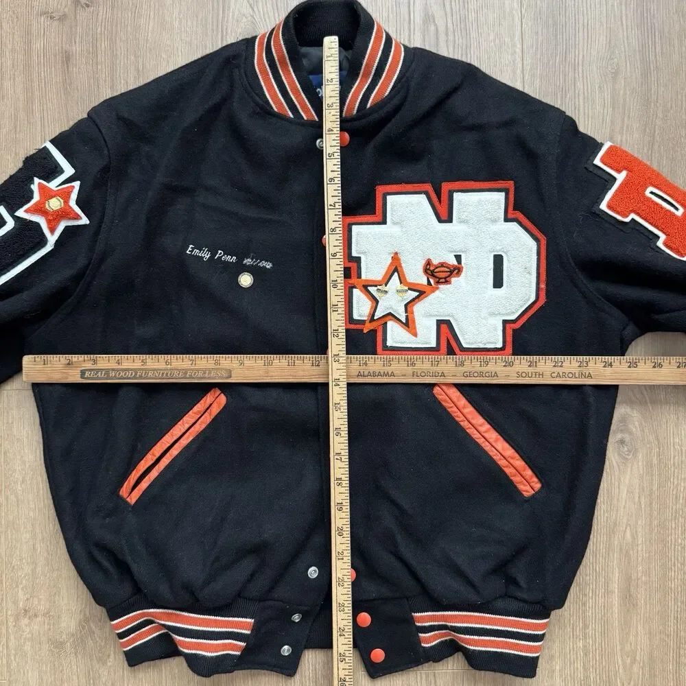 VTG Holloway Letterman Jacket M USA North Davidson Knights Wool Varsity Black